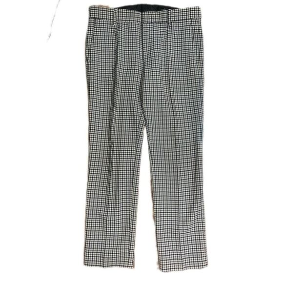 H&M Women's Tan and Brown Plaid Preppy Professional STretch Trousers - Picture 1 of 3